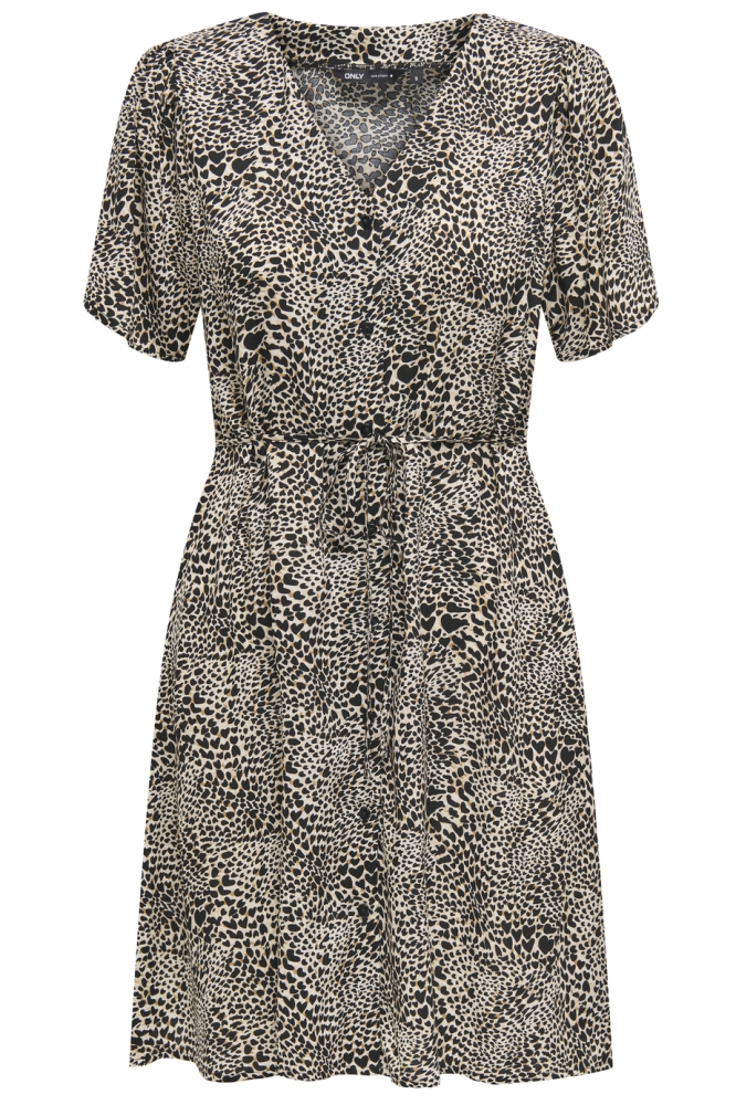 ONLEVIDA S/S SHORT DRESS WVN NOOS 15237382 PUMICE STONE/ALMA HEART